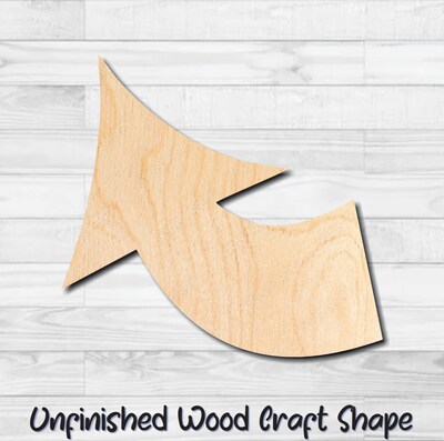 Arrow 18 Unfinished Wood Shape Blank Laser Engraved Cutout Woodcraft Craft Supply ARR-018 - image1